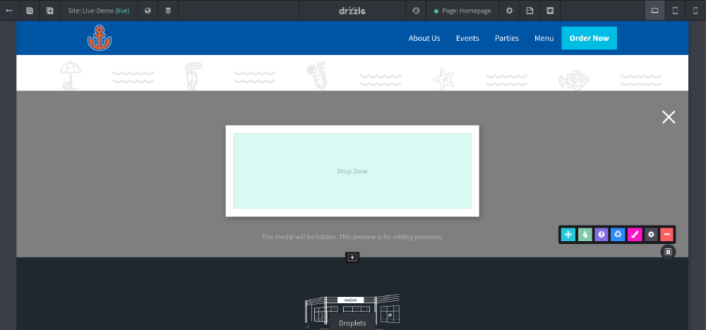 droplet modal step 2